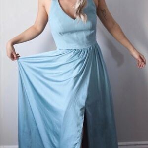 White by Vera Wang Light Blue Maxi Dress